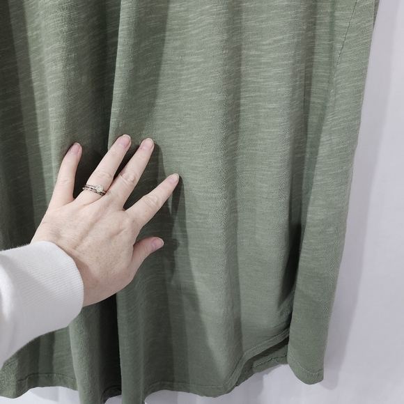 Lucky Brand Womens Slub Knit Dress Size S Indie Olive Eyelet Bohemian Earthy - Picture 6 of 6